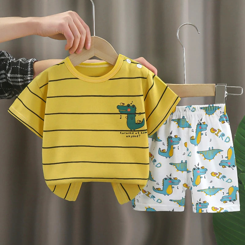 Kids Clothes Children's Sets Boys Girl T-shirt Shorts 2PCS Summer Cotton Short sleeve Baby Children Clothing Toddler Suit