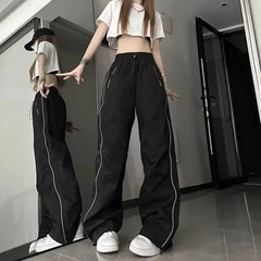 Y2K Techwear Sweatpants Women Streetwear Korean Hip Hop Harajuku Cargo Parachute