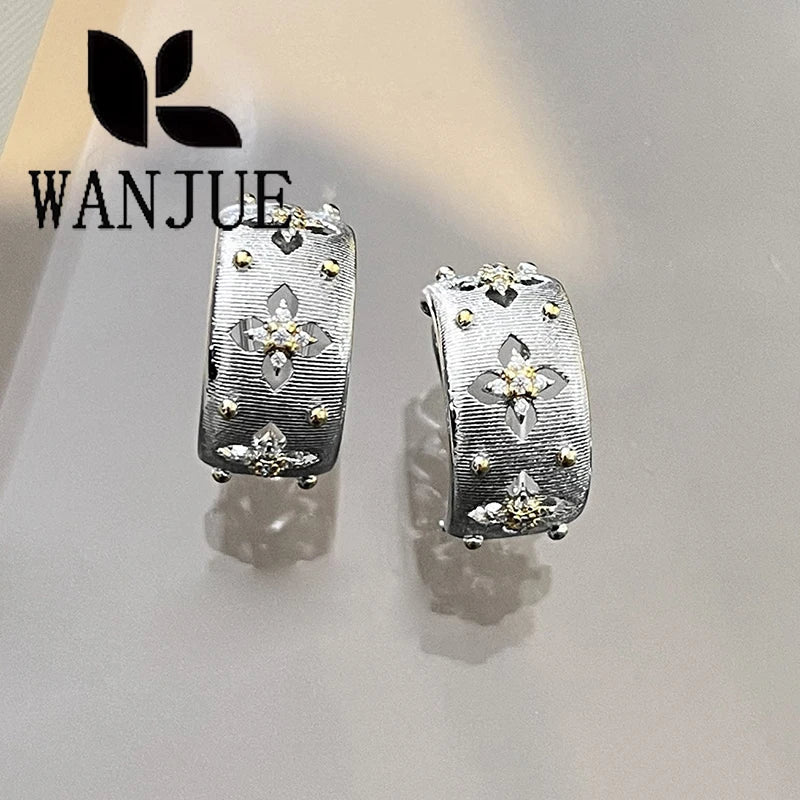 Italian hand-brushed craftsmanship palace style retro women's ring bracelet necklace earring set fashion romantic party gift