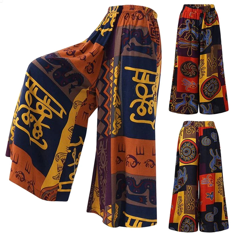 Women's Wide Leg Boho Harem Pants Gypsy Hippie  Palazzo Pants