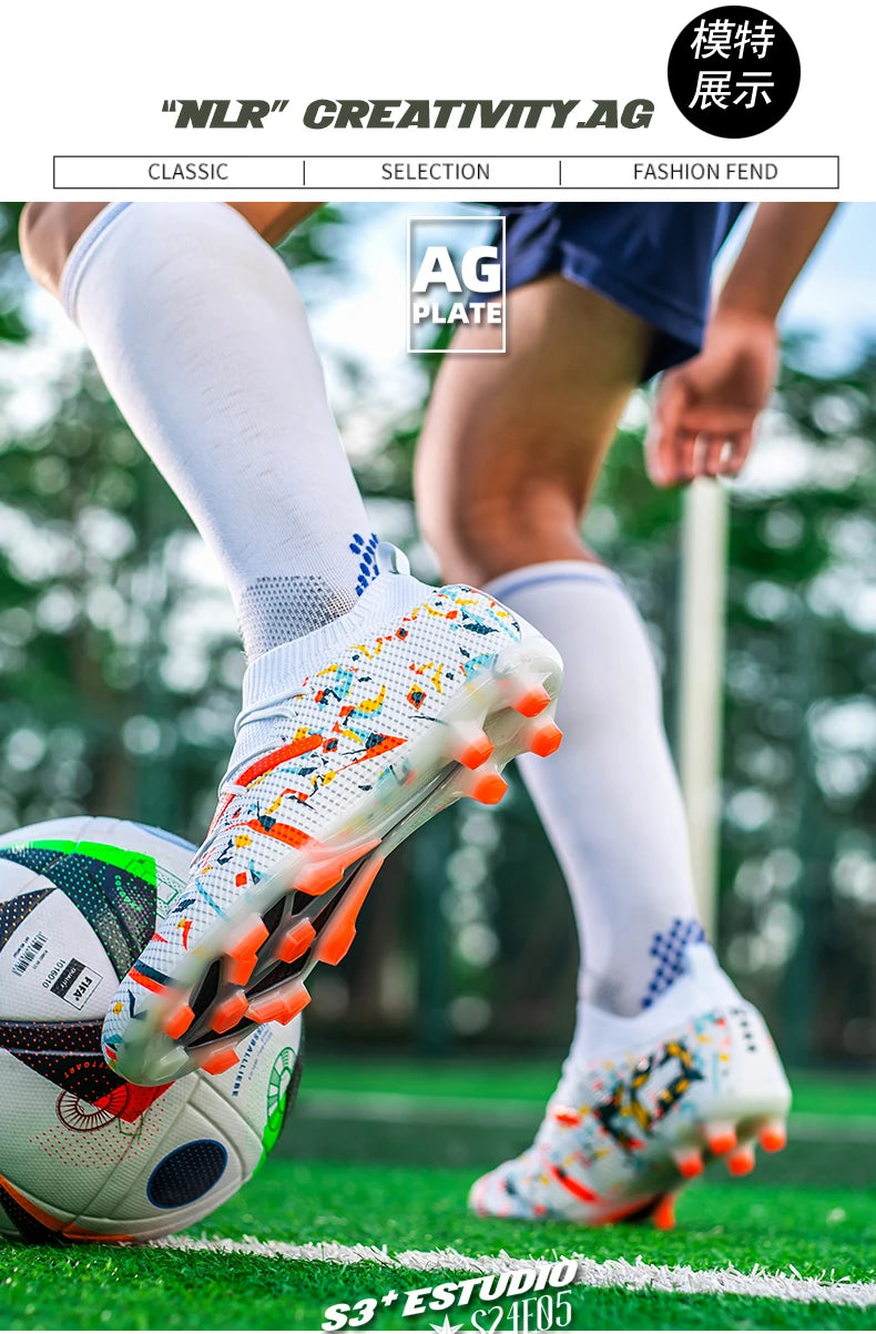 Mens Football Field Boots Ultralight Turf Indoor Society Training Soccer Shoes Cleats