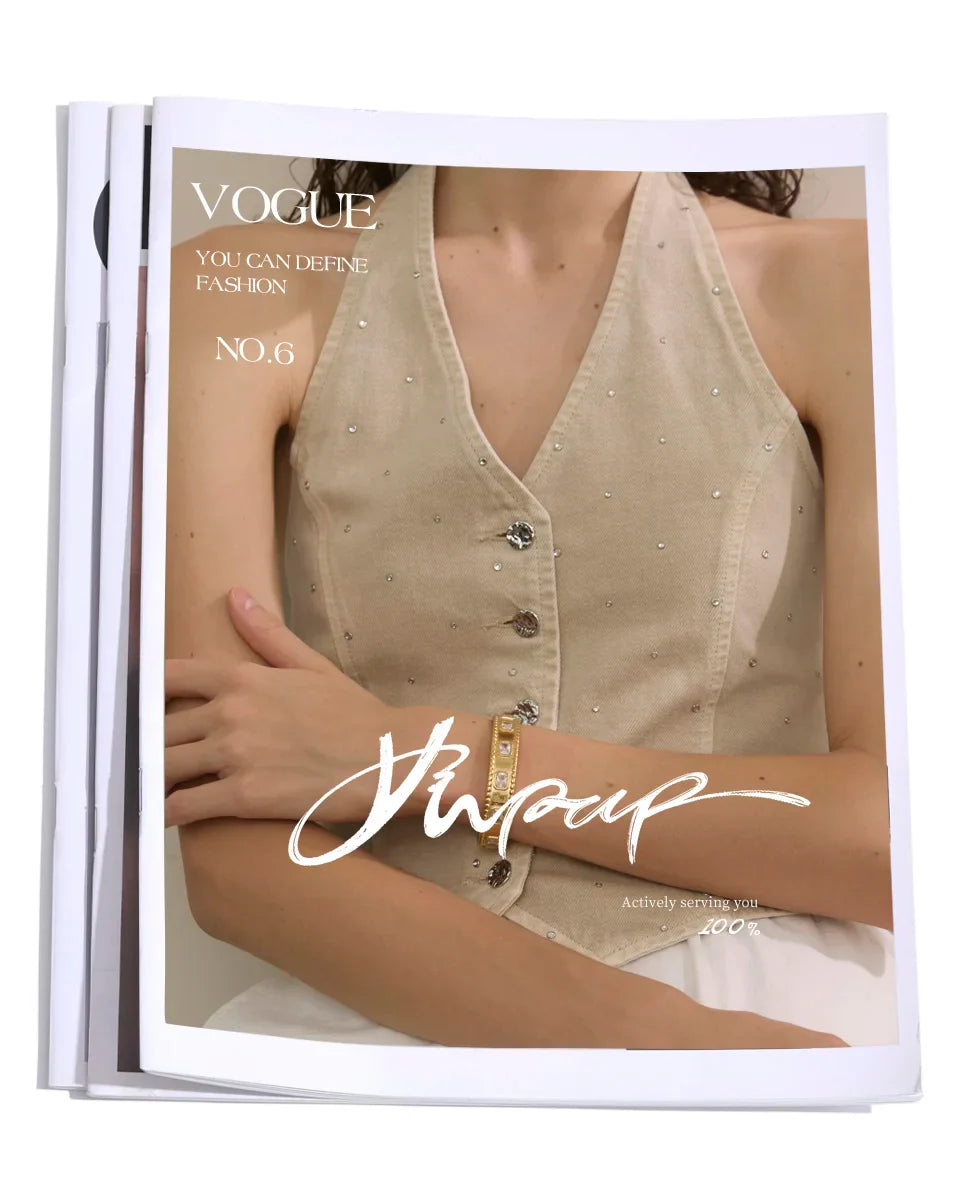 Yhpup 62mm High Quality Stainless Steel Square Zirconia Cuff Bracelet Bangle Trending Texture Premium Jewelry Recommend