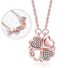 316L Stainless Steel Love Magnetic Pendant Necklace for Women Clover Necklace