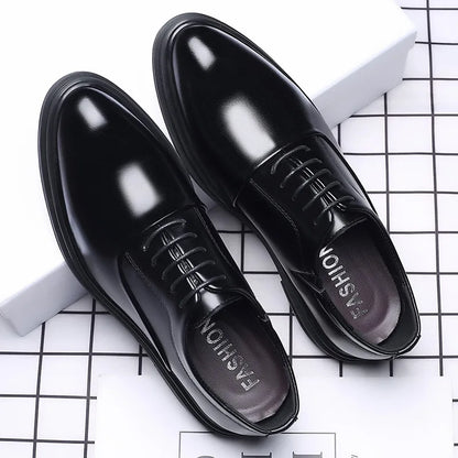 Leather Shoes Men's Breathable Black Soft   Bottom Man Business Formal Wear Casual  Wedding  Zapatos Hombre