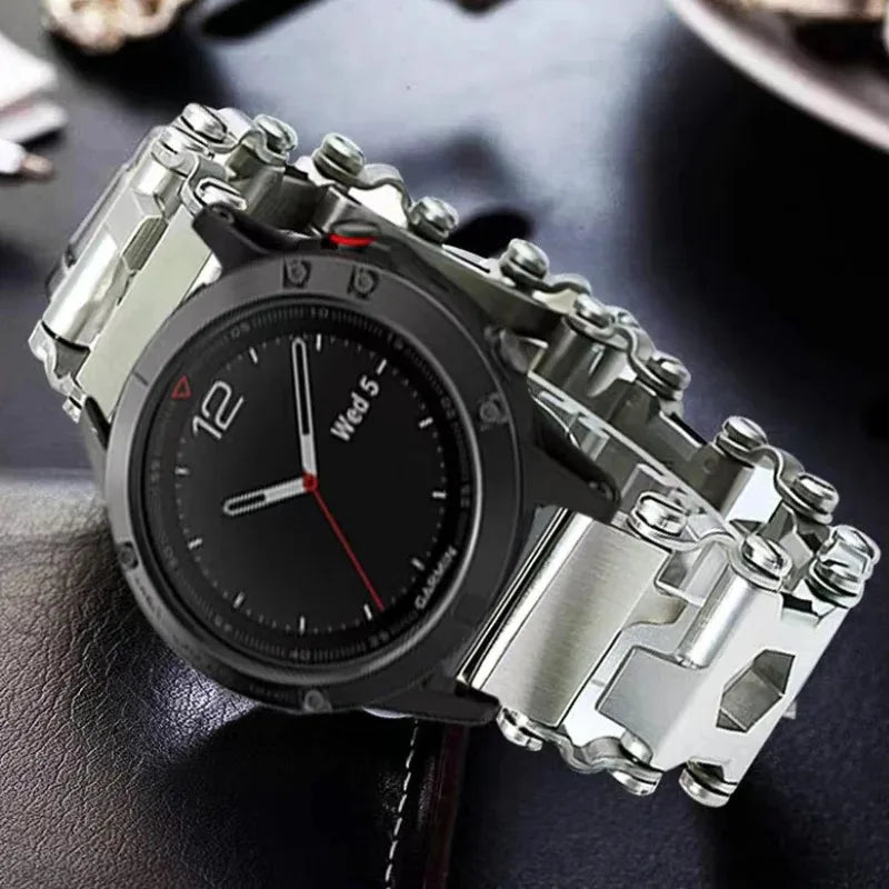 Multifunctional Bracelet Stainless Steel Men's Outdoor Tool Bracelet 29 in 1 Bracelet European and American Couple Watch Strap
