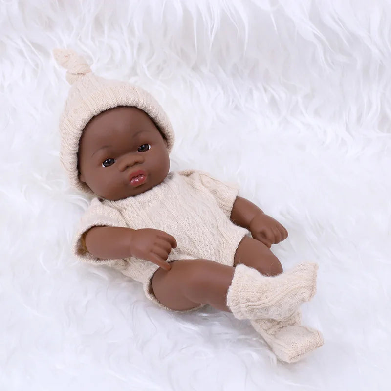 Black Reborn Dolls African Reborn Baby Doll 20cm Dolls Baby Reborn Baby Doll Toys Soft Touch High Quality Doll for Children Toys