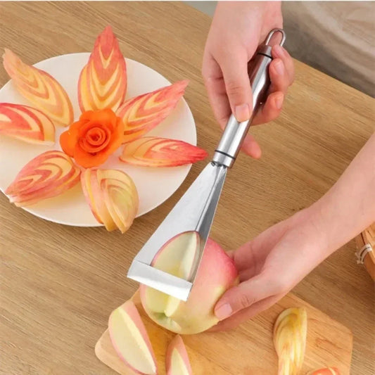 Stainless Steel Triangle Fruit Carving Knife Fruit Platter Artifact Triangle Vegetable Cutter