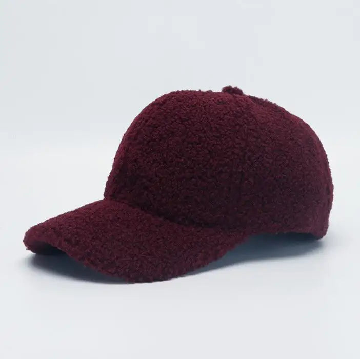 Winter Hats For Women Faux Fur Baseball Cap Female Outdoor Sunshade Keep Warm Solid Color Gorras Casquette Cap Men Casual New