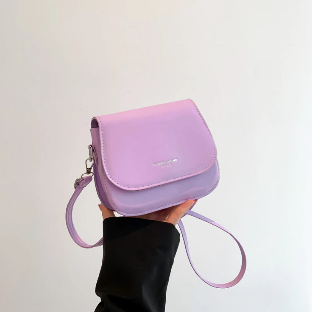 Women's Crossbody Bag Solid Color Fashionable Flipped Bag Retro Casual