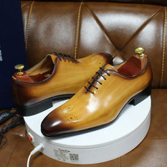 Daniel Shoes Italian Mens Dress Shoes Genuine Leather Blue Purple Oxfords Men