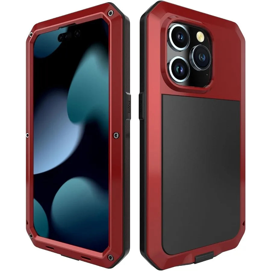 For iPhone 17 16 15 14 13 12 11 Pro XS Max 8 7 360 Full Body Protection Aluminum Metal Case Heavy Armor Cover Screen Protector