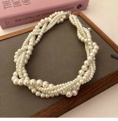 Bohemian Style Imitation Pearl Multi-layered Women's Necklace Exaggerated Fashion