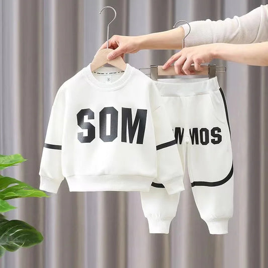 Spring Autumn Boys Clothing Set 2024 New Children's Baby Top and Pants Two Piece Boys Long Sleeve Sweater Set Kids Clothes Suit