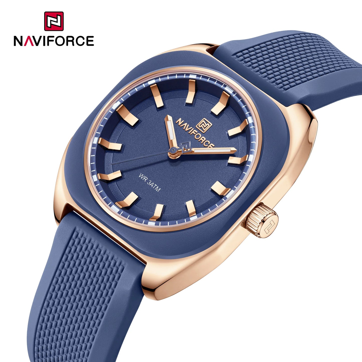 NAVIFORCE Fashion Women's Casual Elegant Simple Polygon Quartz Silicone Watch Gift for Women Wristwatch Casual Relogio Feminino