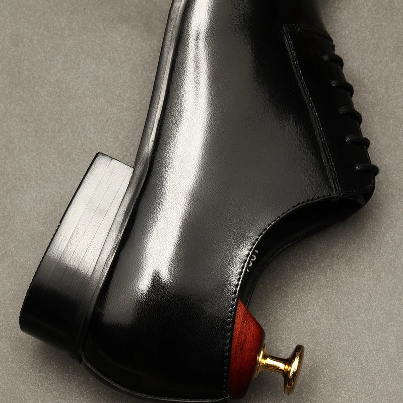 HNXC Pointed Toe Dress Oxford Shoes For Men Wedding Formal Black Brown Man Shoe Business Designer Genuine Leather Men Shoes