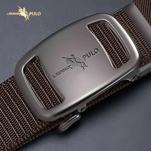 Black Automatic Buckle Belt Men Business Luxury Brand Quality Canvas Belt Casual Simple Wild Style Trendy Jeans Belt