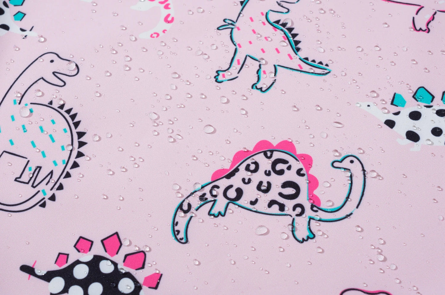 Girls Dinosaur Printing Rain Jacket For Kids Waterproof Coat With Removable Hood Lightweight Hooded Mesh Lined Raincoats Windbre