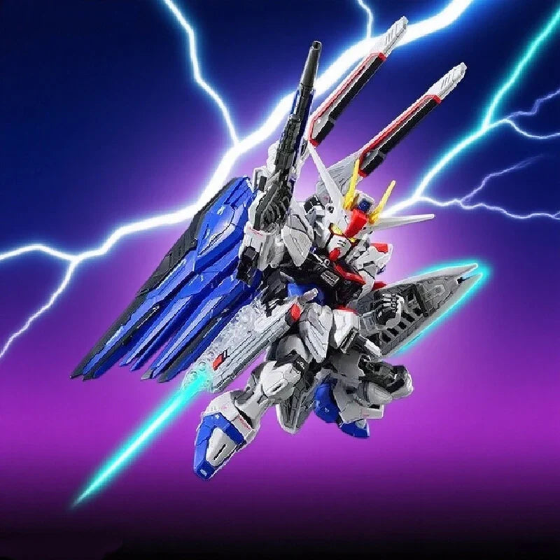 In Stock MGSD ZGMF-X10A Q-Version Assembly Model Kit  Action Figure Exquisite Desktop Decorations Kids Educational Toys Collect