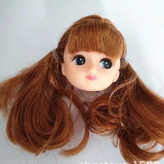 Jenny Licca Doll Heads Cute Little Girl Colorful Long Hair Heads DIY Doll Dressing Figures Girl Gifts Toys