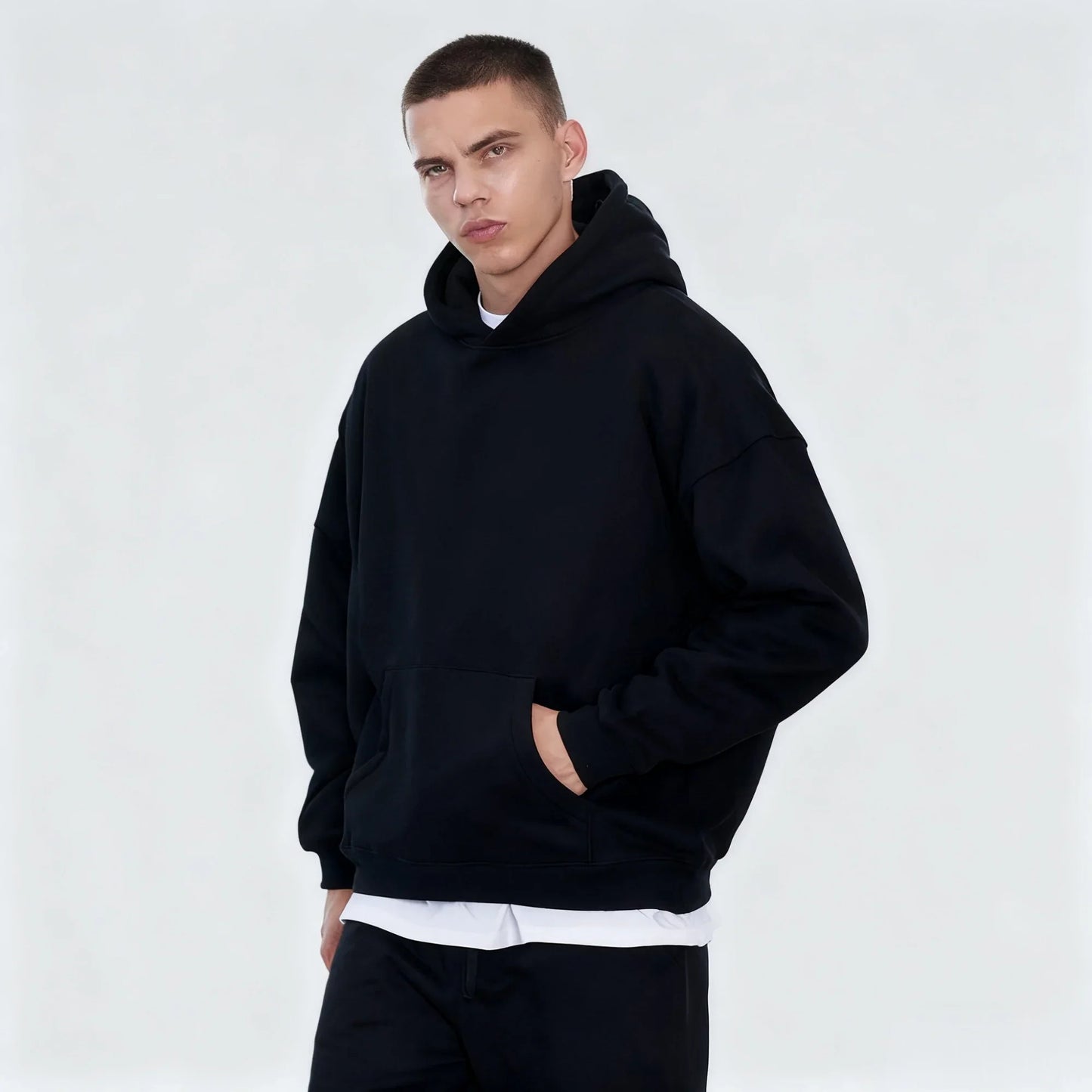 2026 Men's Printed Cotton Hoodie Pants Set Autumn/Winter Men's and Women's Set Fashion Casual Hip Hop High Quality Hoodie Suit