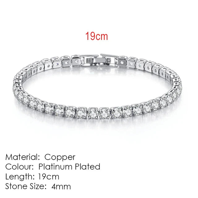 Fashion Multicolor Tennis Bracelet for Women 2.5/3/4/5mm Zirconia Charm Designer Tennis Chain Men Bracelet Wedding Jewelry KC128