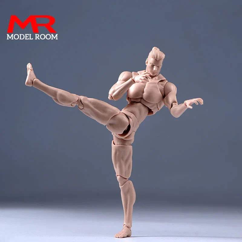 Third Part 1/12 Scale Super Flexible Male Joint Body 16.5cm Soldier Muscle Strong Articulated Action Figure Body Doll