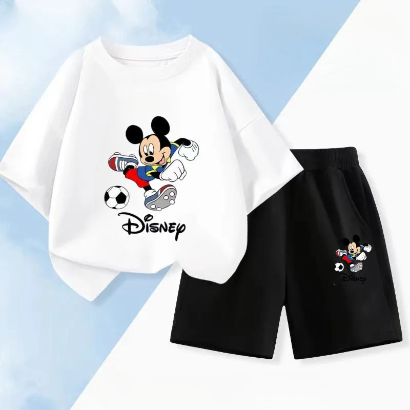 Summer Baby Girl Boy Clothes Set Children Daisy Cartoon Mickey Printing T-shirt and Short 2Pcs Suit Kid Shorts Sleeve Tracksuit