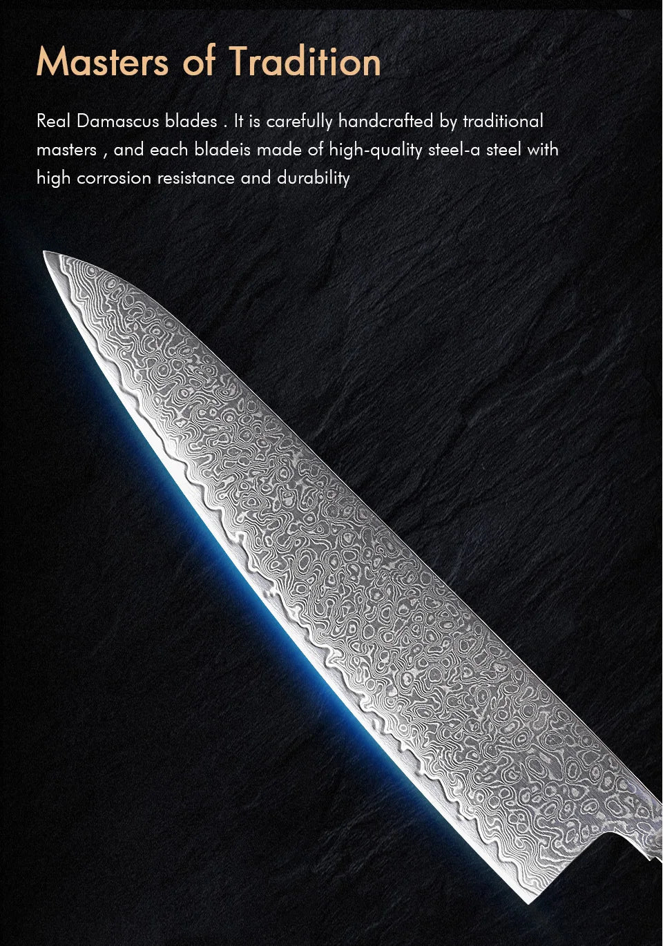 Damascus Steel Full Tang Knife Blade Kitchen Chef Knife Blades Blank DIY Handmade