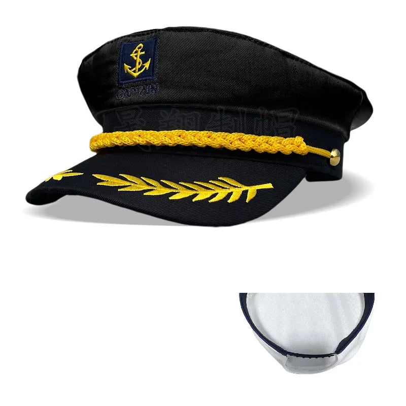 Men Women Baseball Caps Adult Adjustable Captain Costume Admiral Hat Y2K Cosplay Sailor Pilot Hat For Costume Party Performance