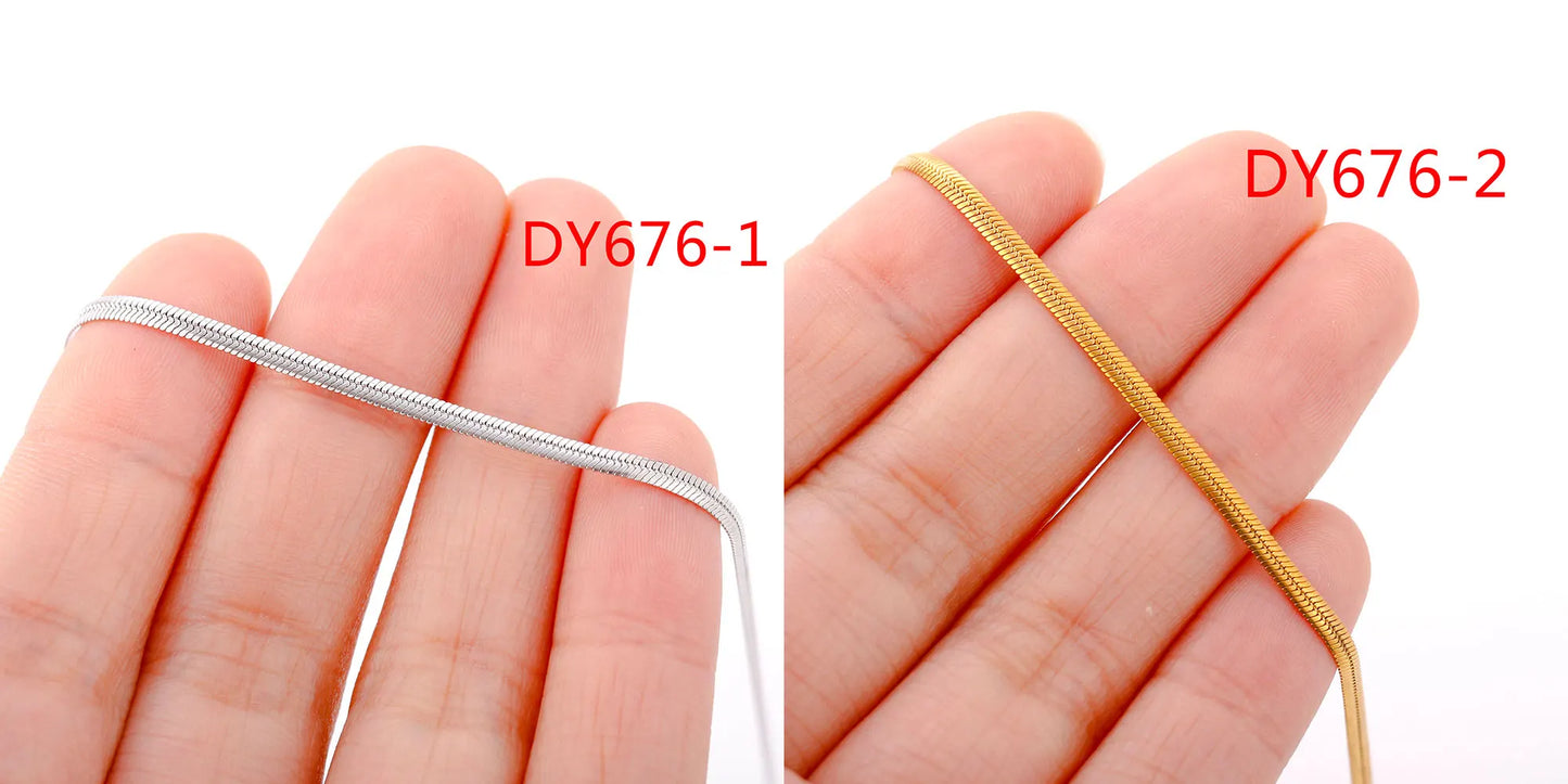 5pc 18K Gold Color PVD Plated Stainless Steel Cuba Cross O Ripple Twisted Chain Necklace Adjustable Chain DIY Necklace Wholesale