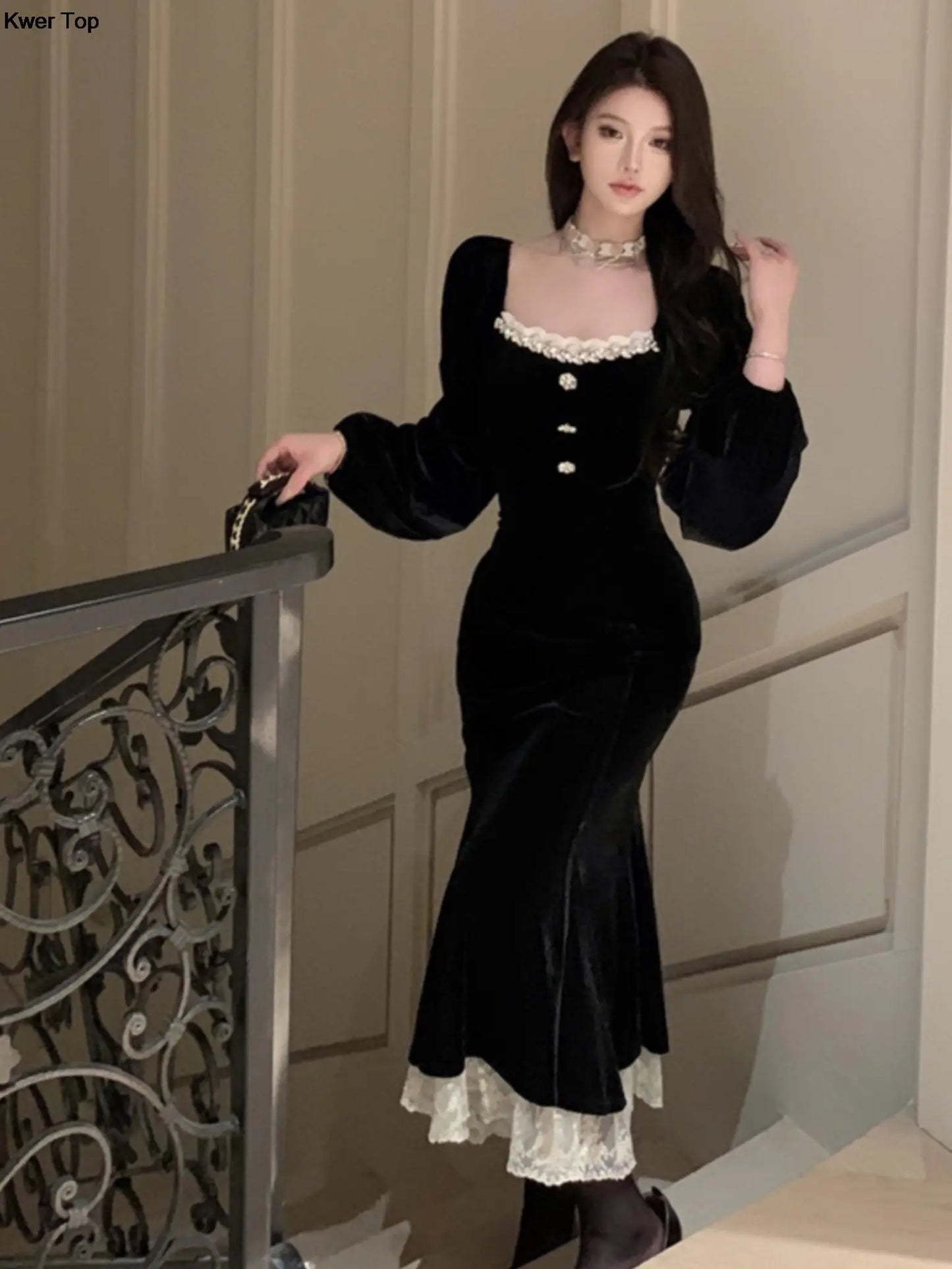 Evening Dresses: Fashion Lantern Sleeve Mermaid Party Dresses Women
