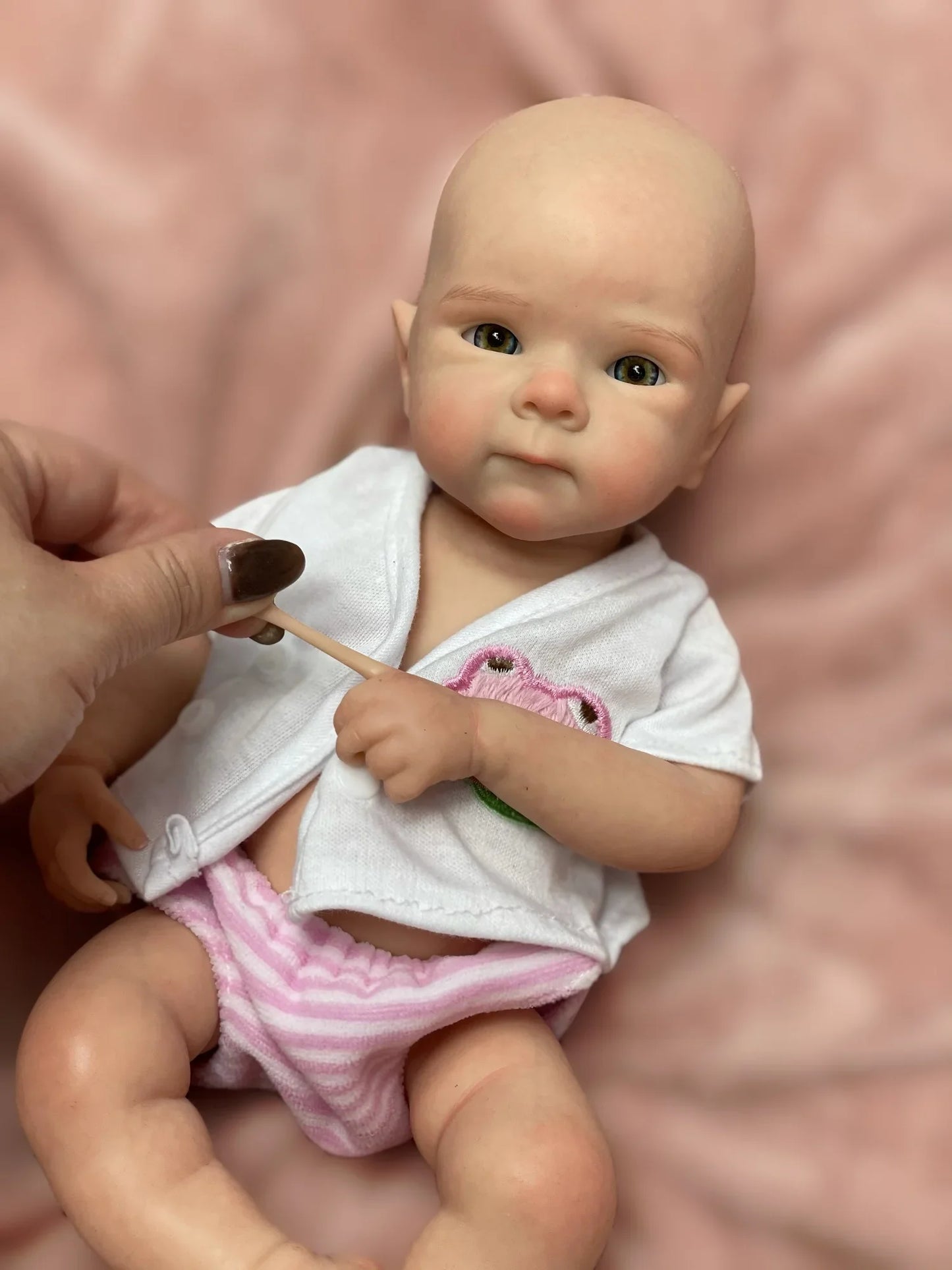 13Inch Open Mouth Full Silicone Bettie Bebe Reborn Girl With Painted Skin Newborn Baby Doll Lifelike Muñeca Reborn For Kids Gift