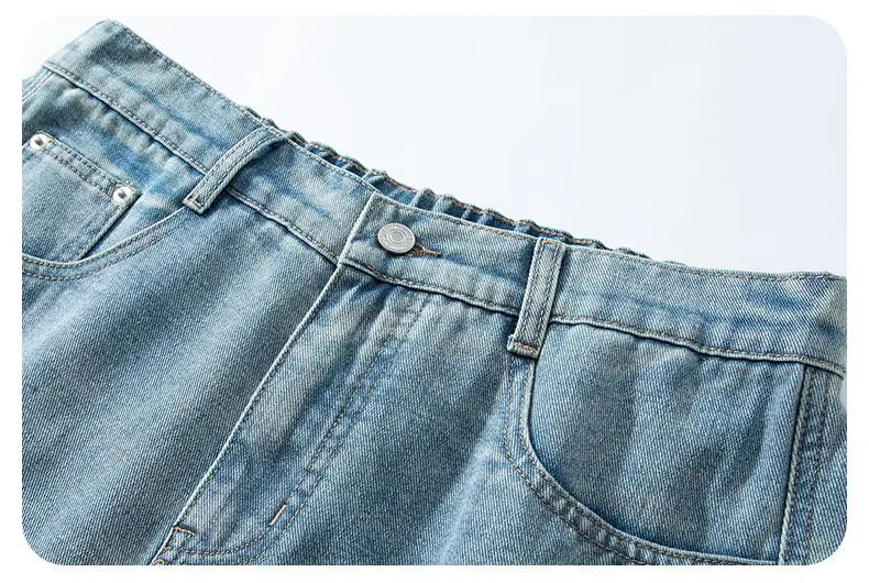 Baggy Denim Shorts Fashion Casual Straight Harajuku Jeans