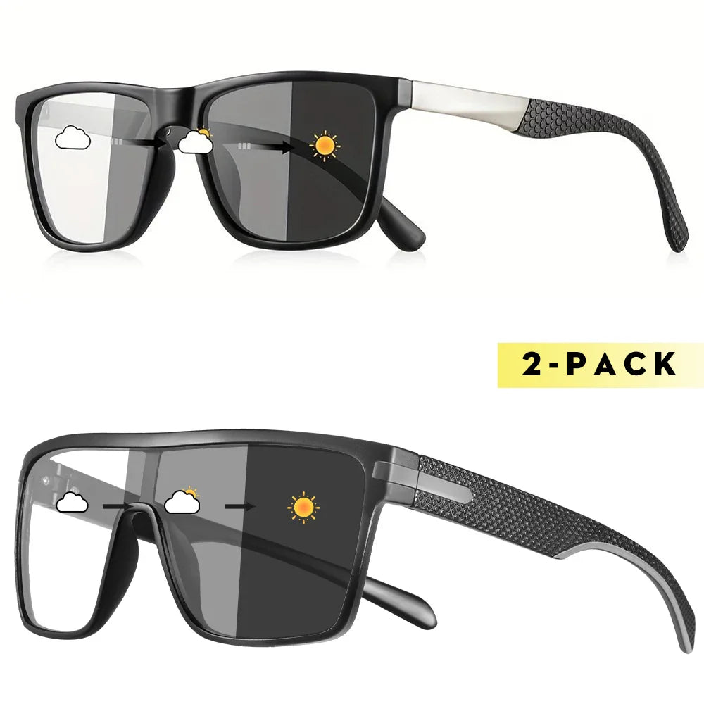 CRIXLAIS Fashion Photochromic Polarized Sunglasses Men Women Oversized Sun Glasses Male Night Vision Driving Goggles UV400