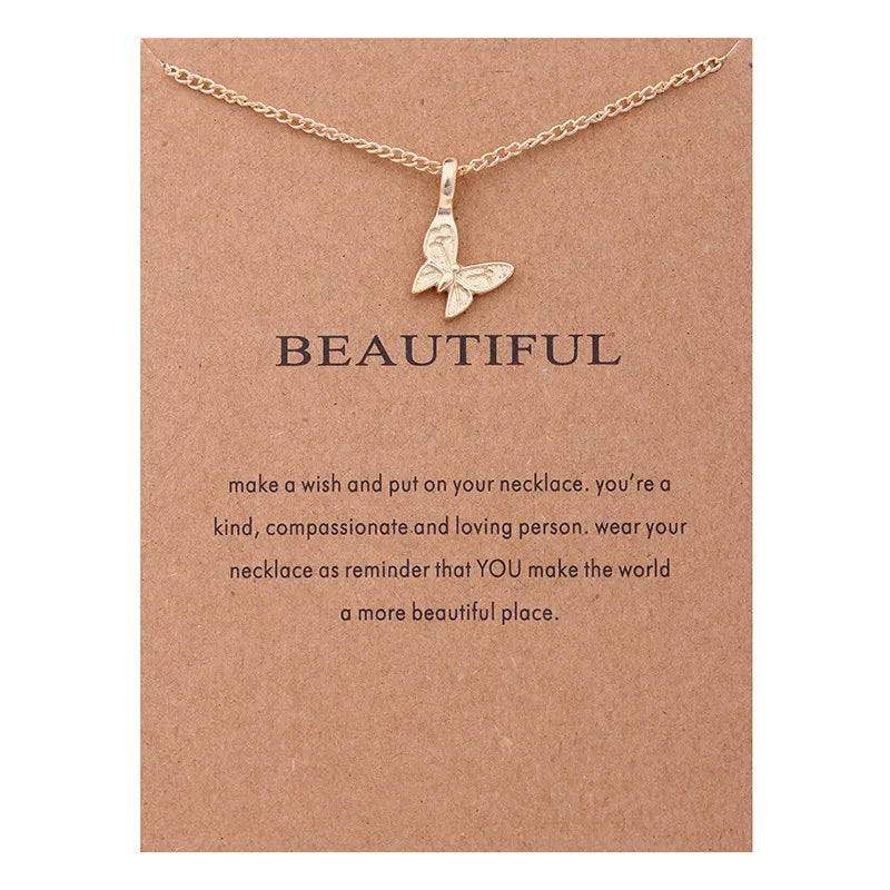 New Trendy Alloy Cute Elegant Sun Love Star Leaves Clover Unicorn Luck Pendant Necklaces for Women Fashion Accessories Jewelry