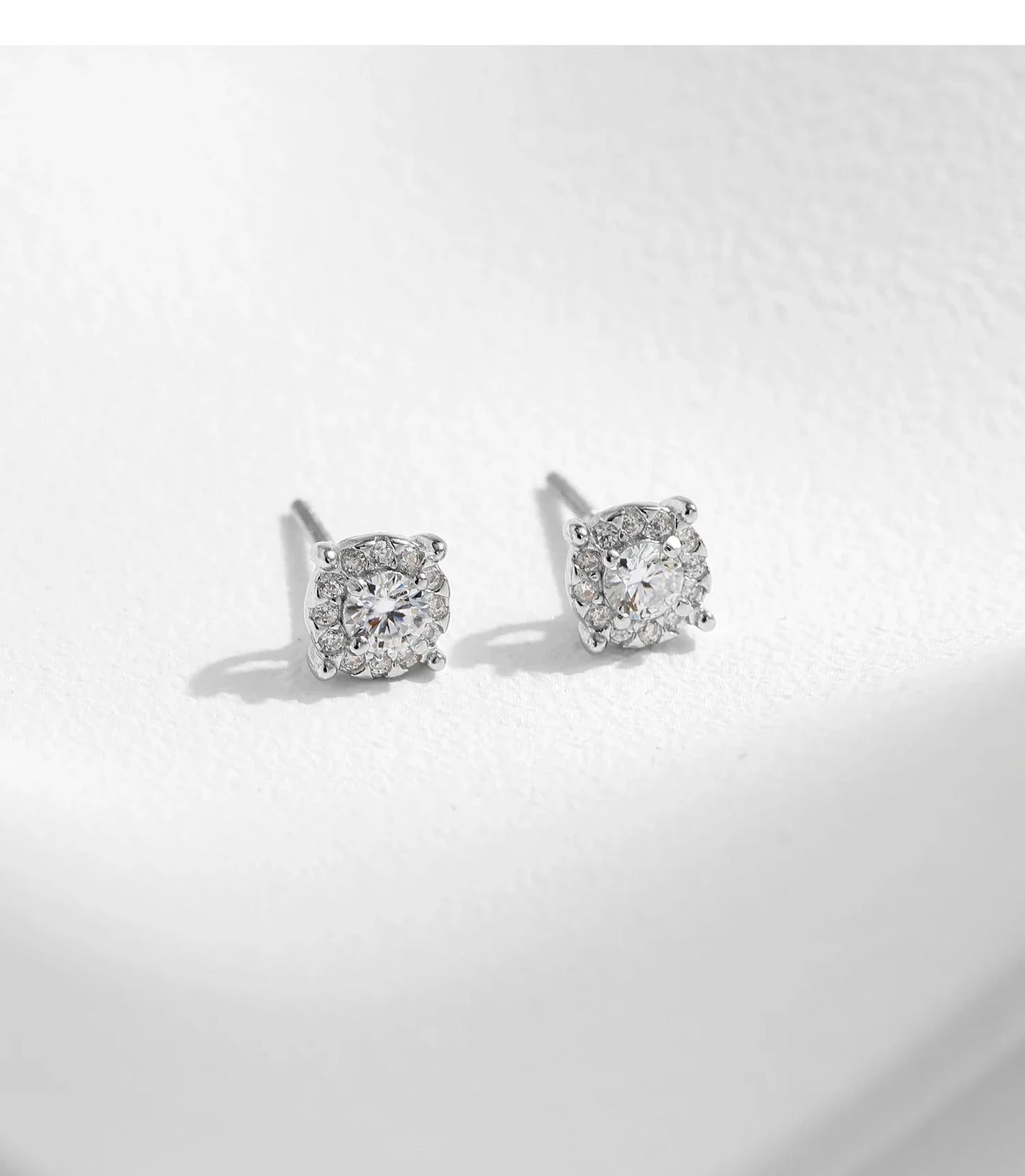 MODIAN D Color Moissanite Stud Earrings Round Cut Lab Created Diamond 925 Sterling Silver Silver Bridal Jewelry For Women Gifts