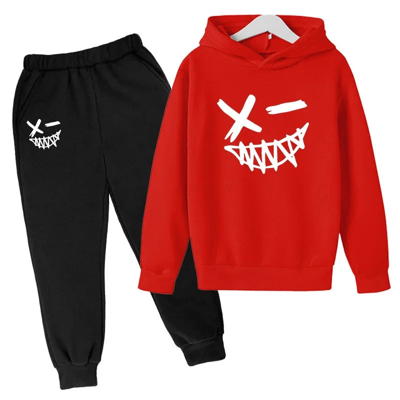 Evil Smile Printed 2024 Baby Summer Clothes for Children From 1 to 12 Years Kids Clothes Boys Child Sets Suit for Girls Boy Set