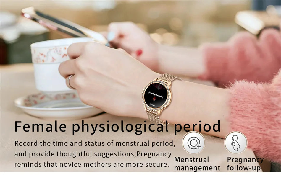 2024New Fashion Women Smart Watch 360*360 HD Screen Sports Bracelet Custom Dial Heart Rate Voice Call Smartwatch For Android IOS