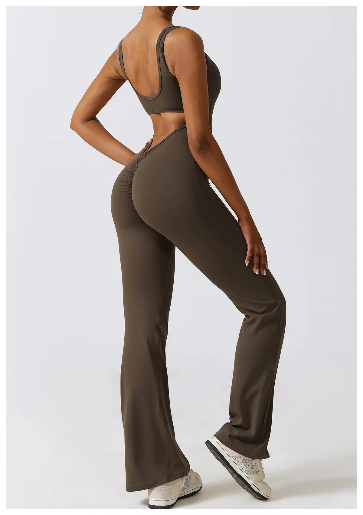 Women Jumpsuits One-Piece Yoga Suit Dance Belly Tightening Fitness Workout Set