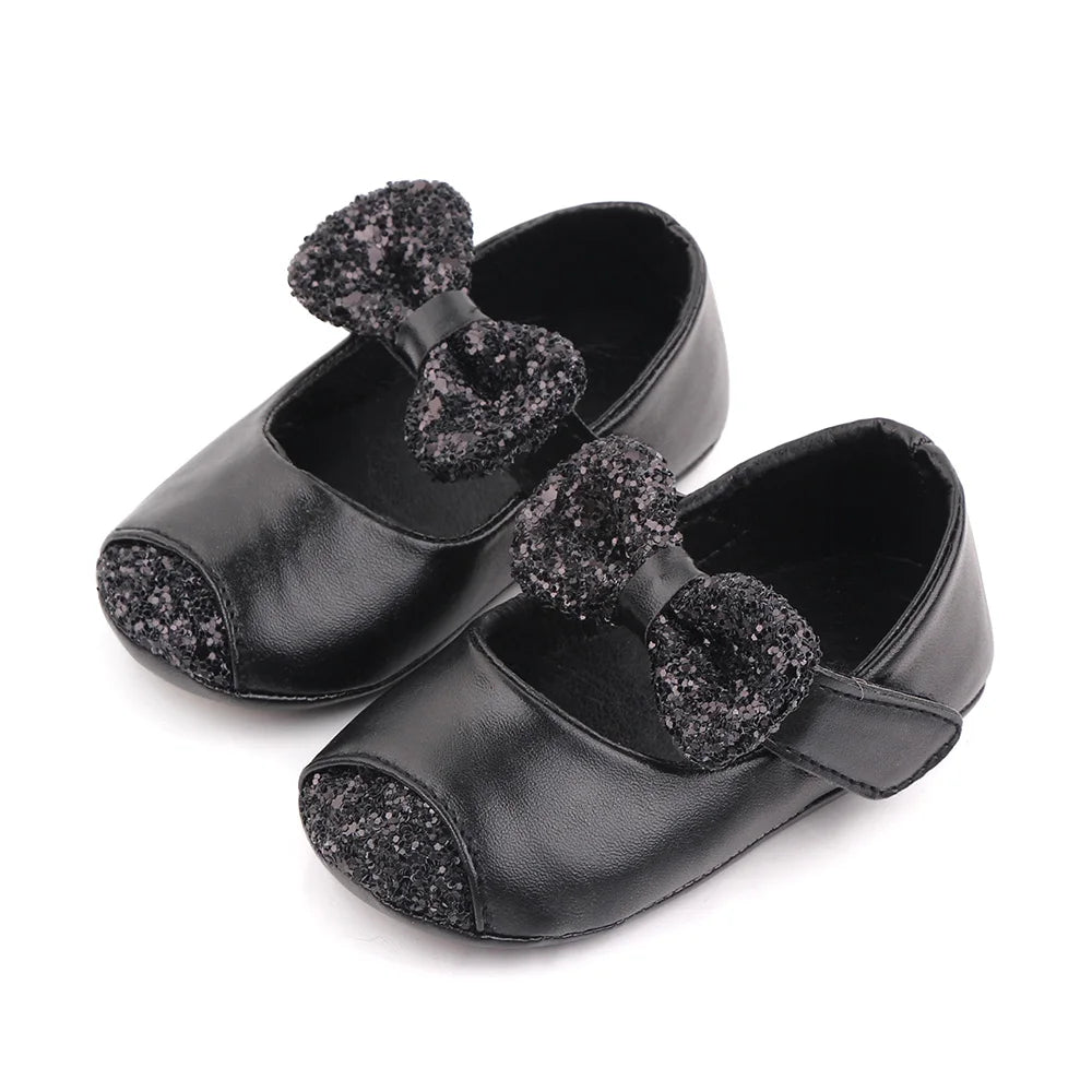 Baby Girl Shoes Cute Princess Bowknot Soft PU Mary Jane Shoes Anti-slip Sole
