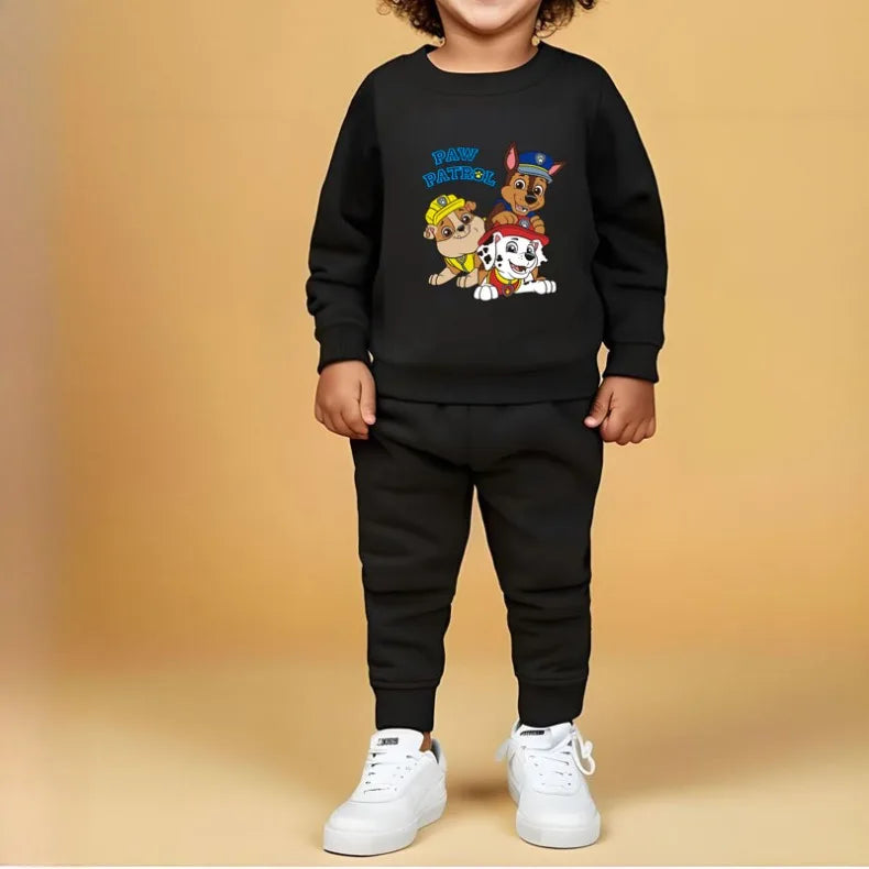 PAW Patrol Spring Fall Boys O Neck Pullover and Sweatpant Two Piece Set Children's Casual Hoodies Sets Kids Sport Clothes Suit