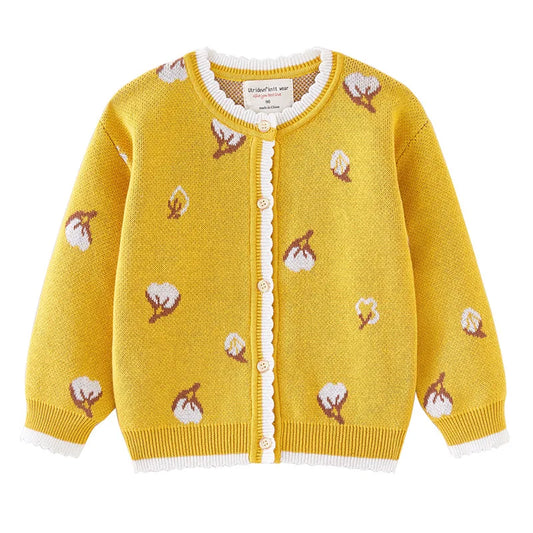 Button Jacket Children Coat Cardigan 100% Cotton Girl Cardigan  Kids Clothes