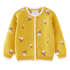 Button Jacket Children Coat Cardigan 100% Cotton Girl Cardigan  Kids Clothes