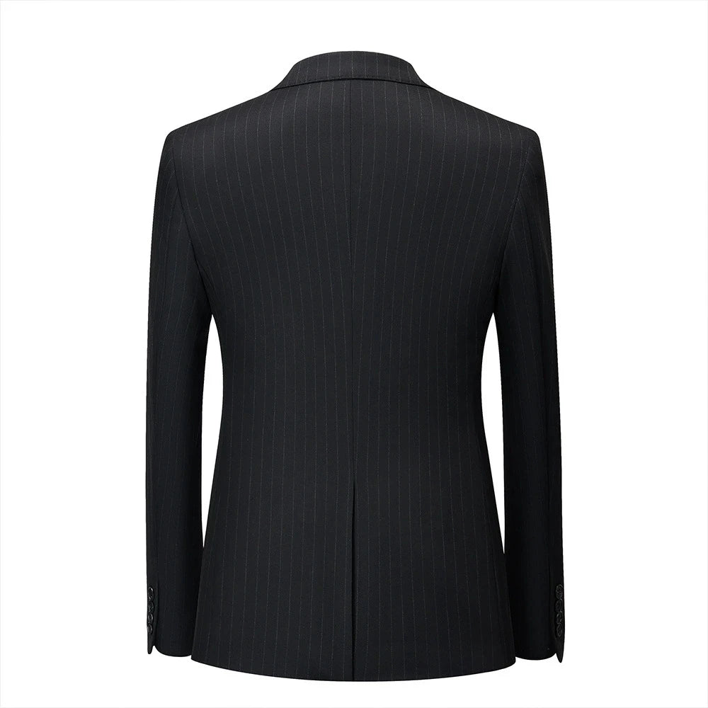 Prom Suits for Men: Men's Stripes British Suit Fashion Apply for Slim-fit Business