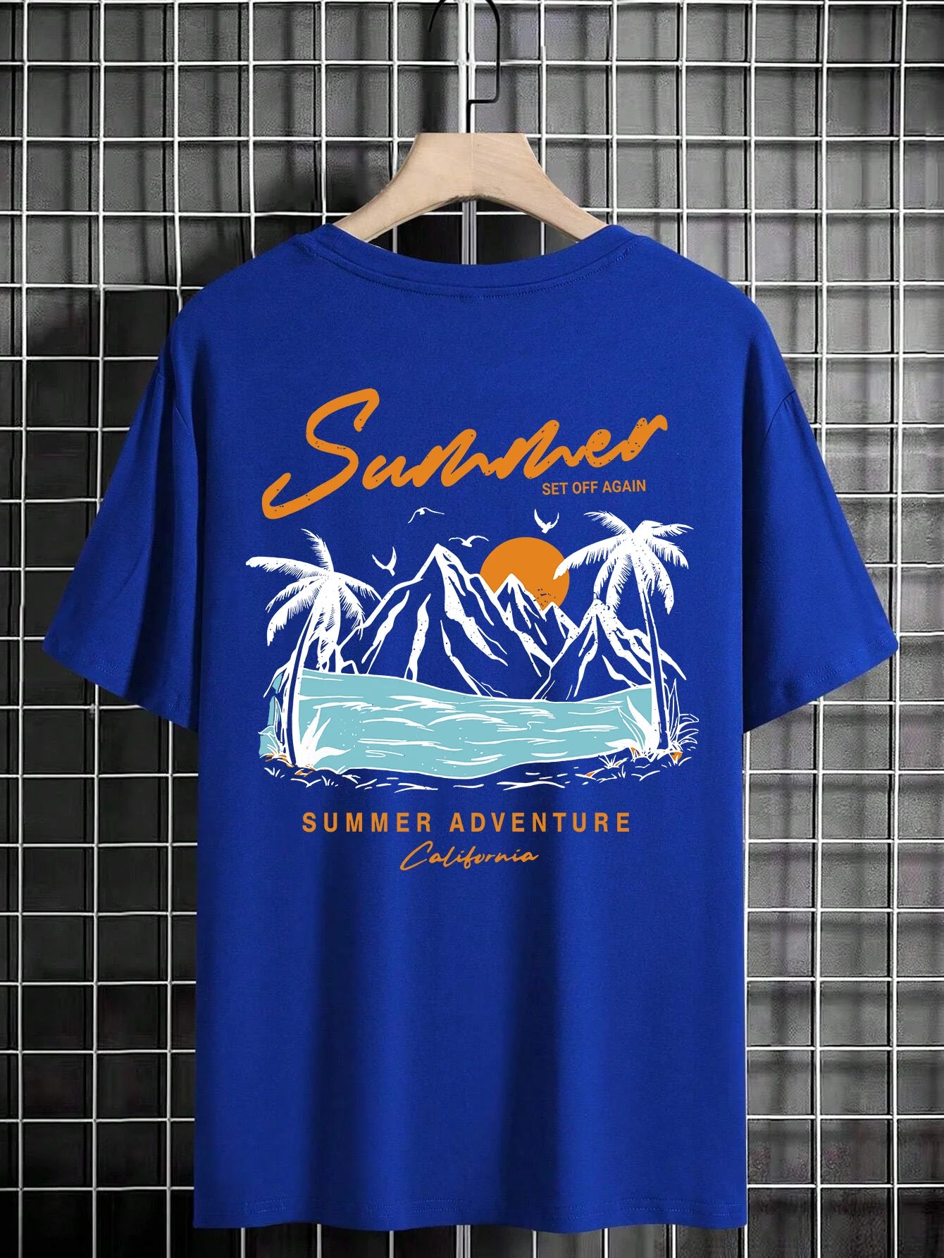 Summer Set Off Again Adventure California Mens T-Shirt Cotton Loose Tee Clothing Fashion Sweat Clothes Oversized Summer Tops