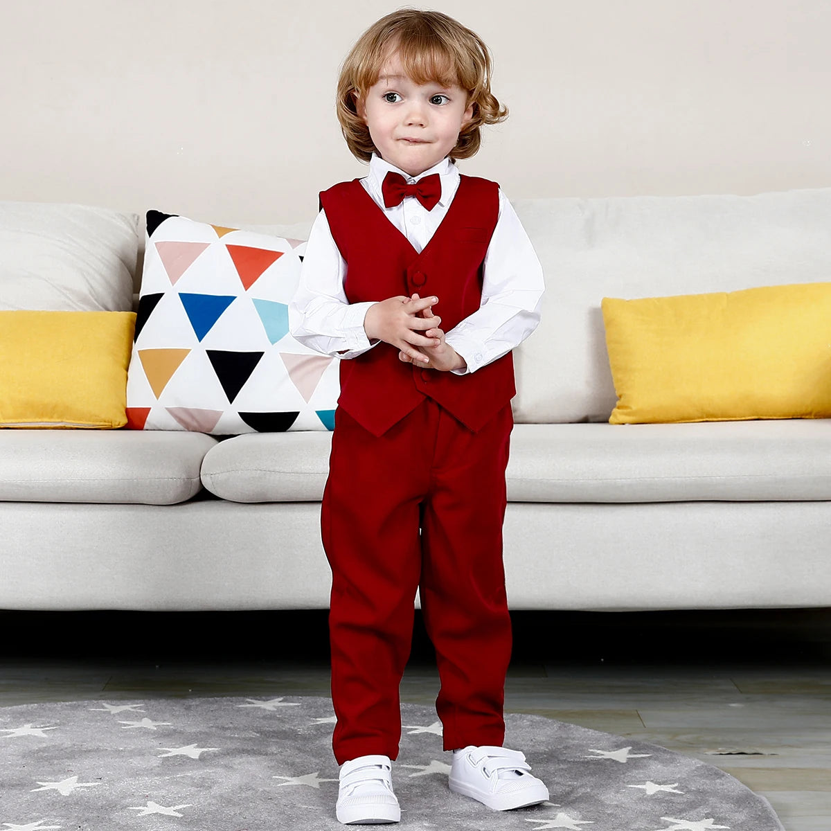 Baby Wedding Outfit Boy Toddler Baptism Suit Kids Birthday Party Easter Gift Clothes Infant Gentleman Xmas Clothing Set 3PCS