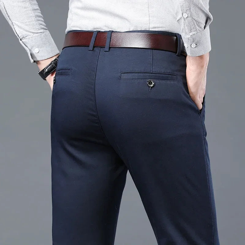 Spring Men's Trousers Fashion Casual Slim Business Office Pants Male