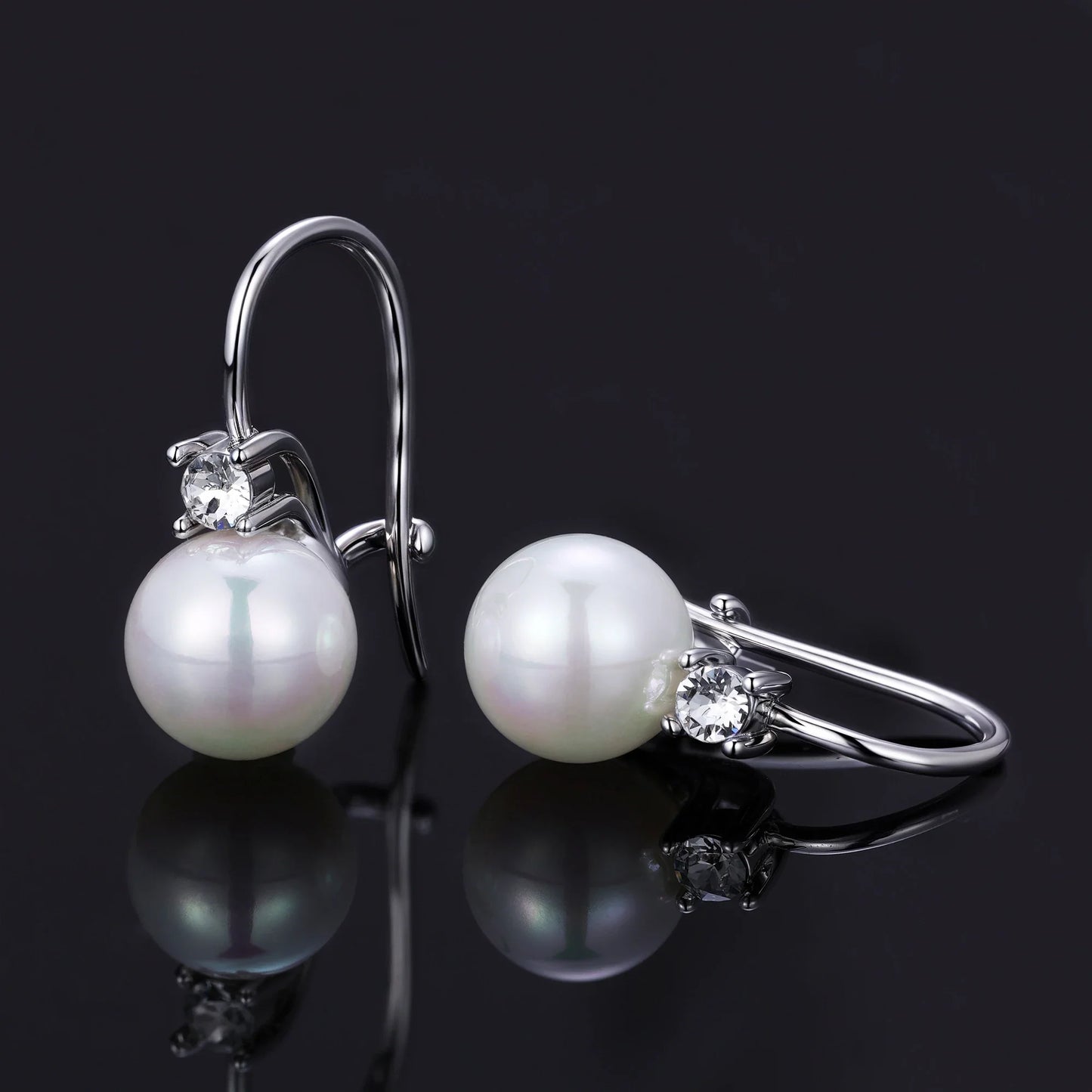 Pearl Dangle Earrings Embellished with Swarovski Crystals Exquisite Fashionable Drop Earrings Imitation Freshwater Pearl Jewelry