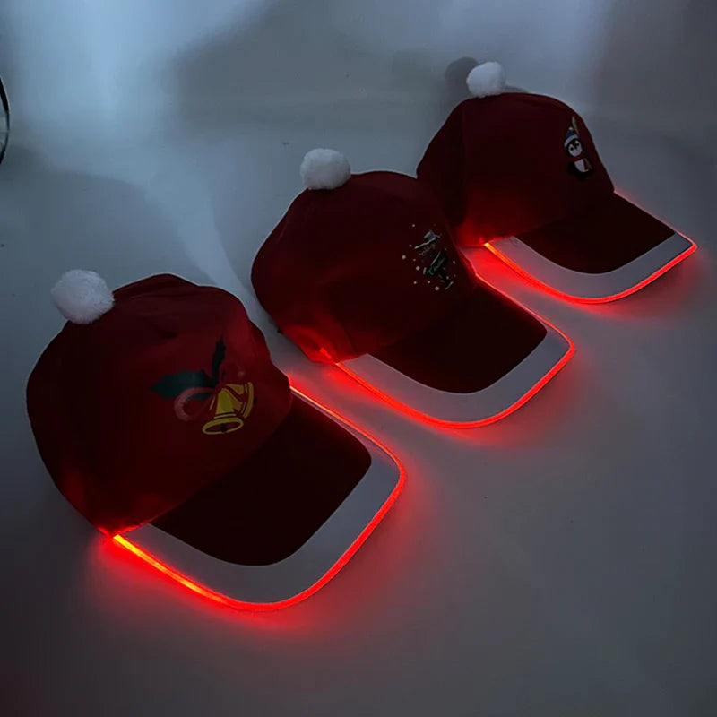 Hot LED Light Up Baseball Cap Neon Colorful Glowing Adjustable Sun Hats For Women Men Night Running Caps Travel Supplies