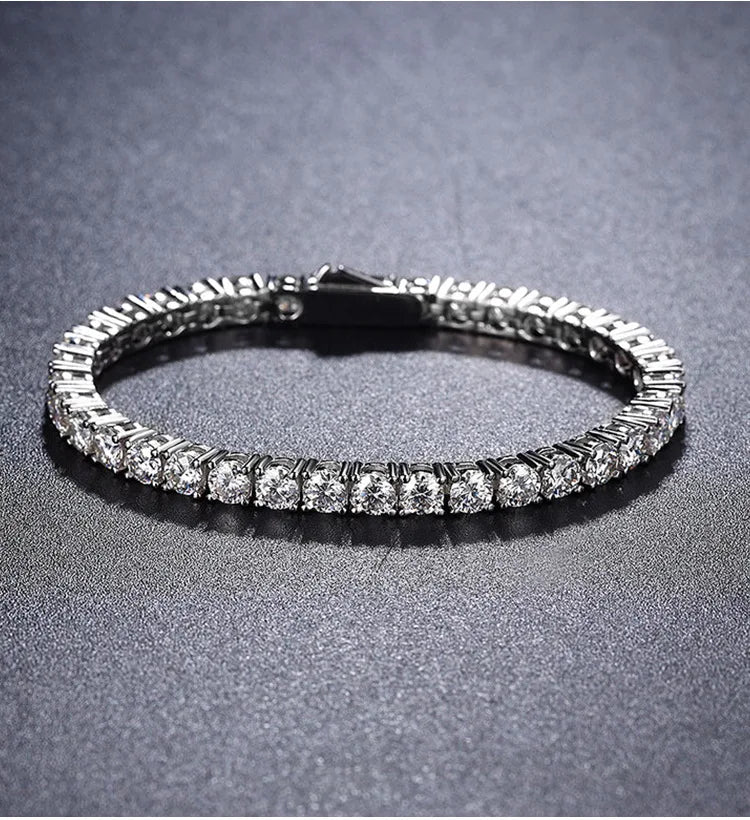 Luxury 2 2.5 3 4 5MM Full Moissanite Tennis Chain Couple Bracelets Plated Gold 925 Sterling Silver Jewelry Gift GRA Certified